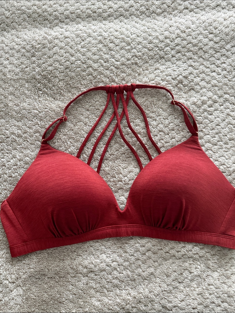 Athleta Red Strappy  sports bra bikini top